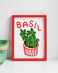 Basil Herb print from an original painting, choice of sizes, available framed and unframed
