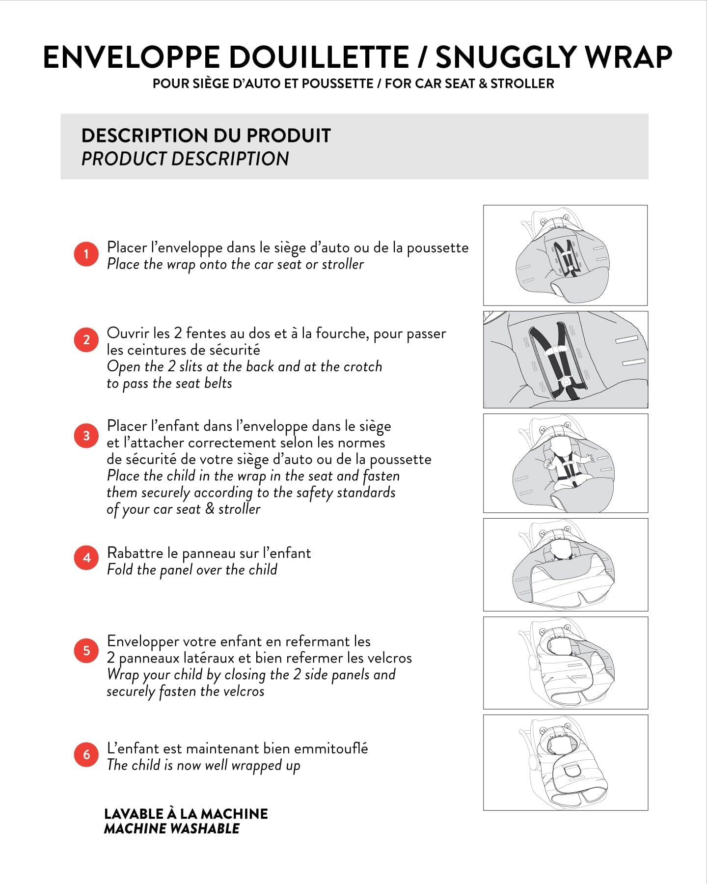 Snugly Baby Wrap Designed For Car Seat And Stroller Off-White-4