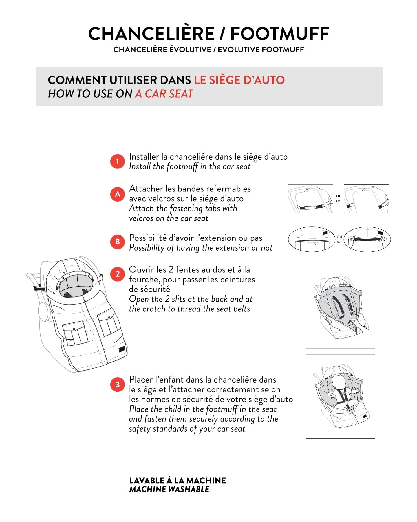 Evolutive Baby Footmuff Designed For Car Seat And Stroller Chanterelle-4