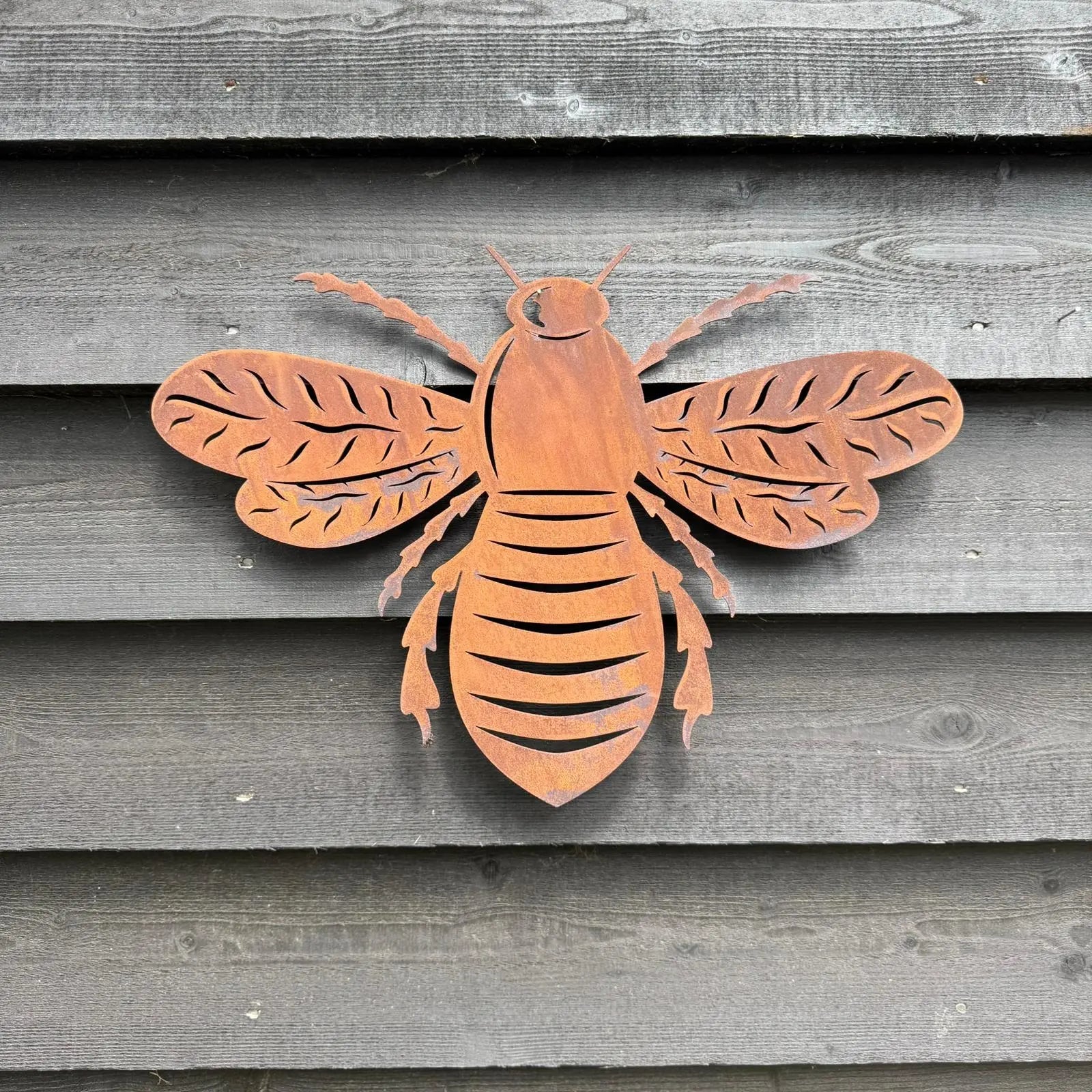 Large Rusty Metal Bee Garden Decoration