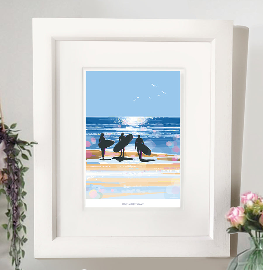 One More Wave Vintage Seaside Poster Print