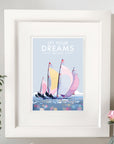 Let Your Dreams Set Sail Vintage Poster