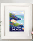 Gara Rock Devon Beach Travel Poster