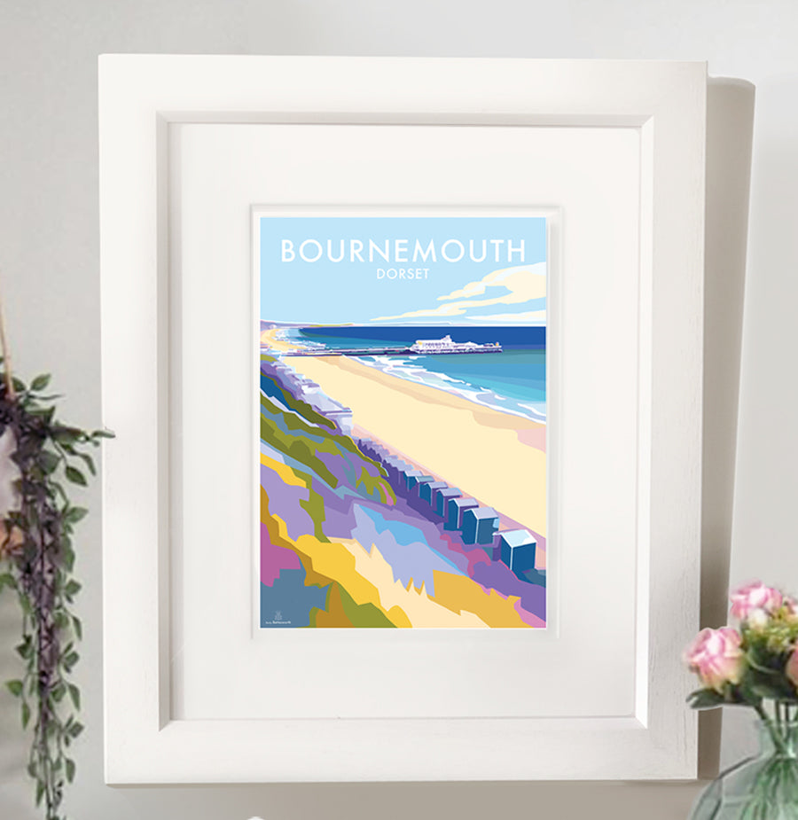 Bournemouth Vintage Travel Poster Print