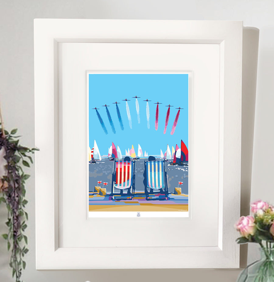 Happy and Glorious Red Arrows Seaside Print