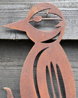 Rusty Metal Woodpecker Garden Decoration