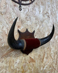 Vintage Buffalo Horns / Mounted Horns / Hat Coat Hooks / Taxidermy Mancave Bar