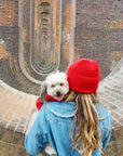 Cherry Red British Wool Beanie Hat