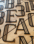 Black 5" or 12" Art Deco Metal Lettering A-Z 0-9
