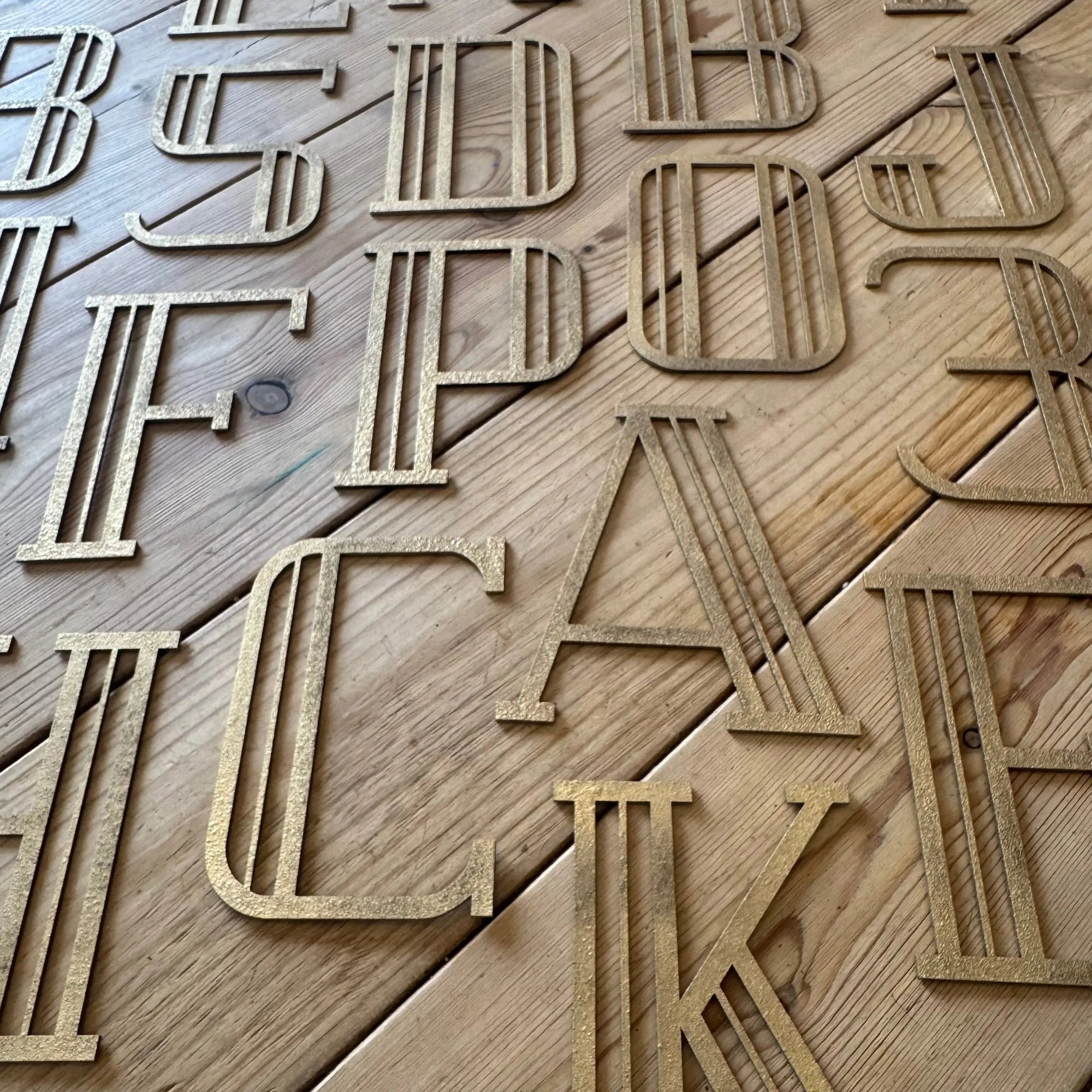 Gold Art Deco Metal Alphabet Letters – 5” or 12” Decorative Lettering A–Z