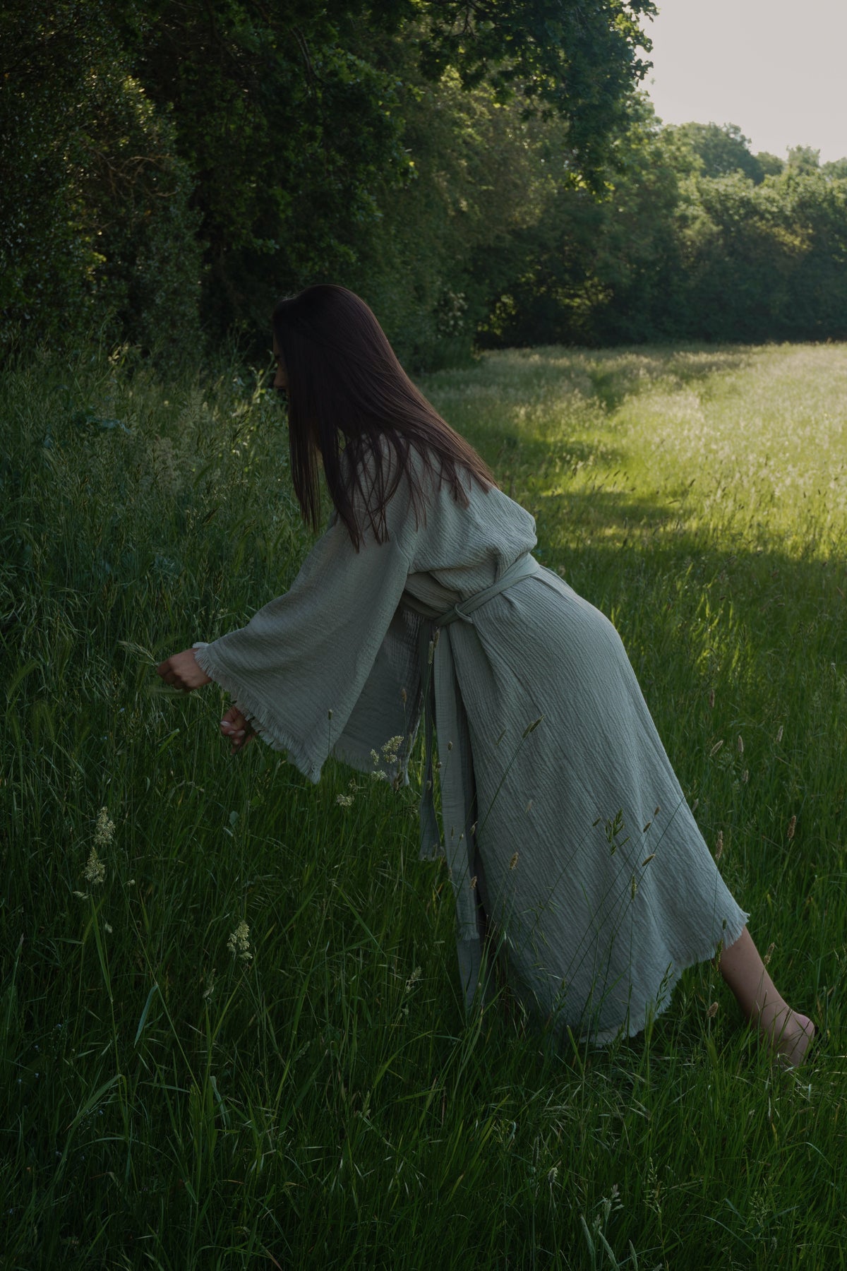 The Matcha Cloud Organic Cotton Robe: Long