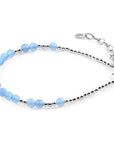 Blue Agate Sienna Silver and Stone Bracelet