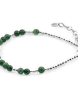 Green Agate Sienna Silver and Stone Bracelet