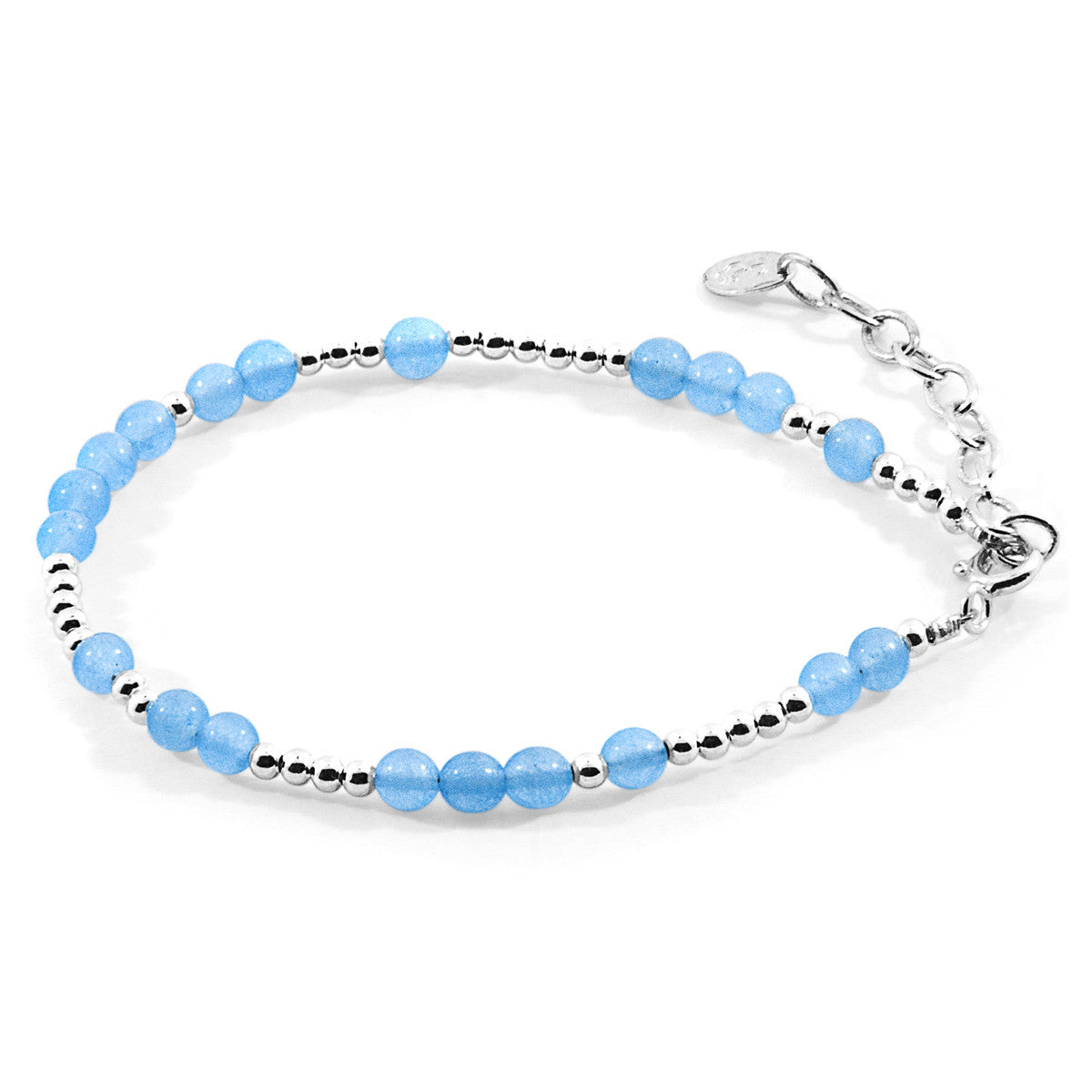 Blue Agate Lucia Silver and Stone Bracelet
