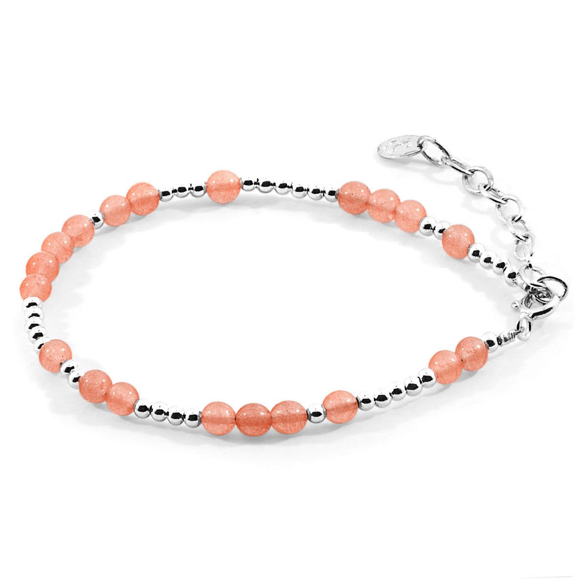 Orange Agate Lucia Silver and Stone Bracelet