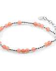 Orange Agate Lucia Silver and Stone Bracelet