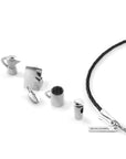 Midnight Black GUSTATORY Coffee Takeout Cup Silver and Braided Leather Bracelet