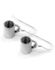GUSTATORY Coffee Mug Silver Earrings