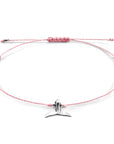 Pink Think Ocean Mini Whale Silver and Rope Macrame Bracelet