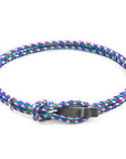 Multicoloured Think Ocean Signature Silver and Rope Bracelet