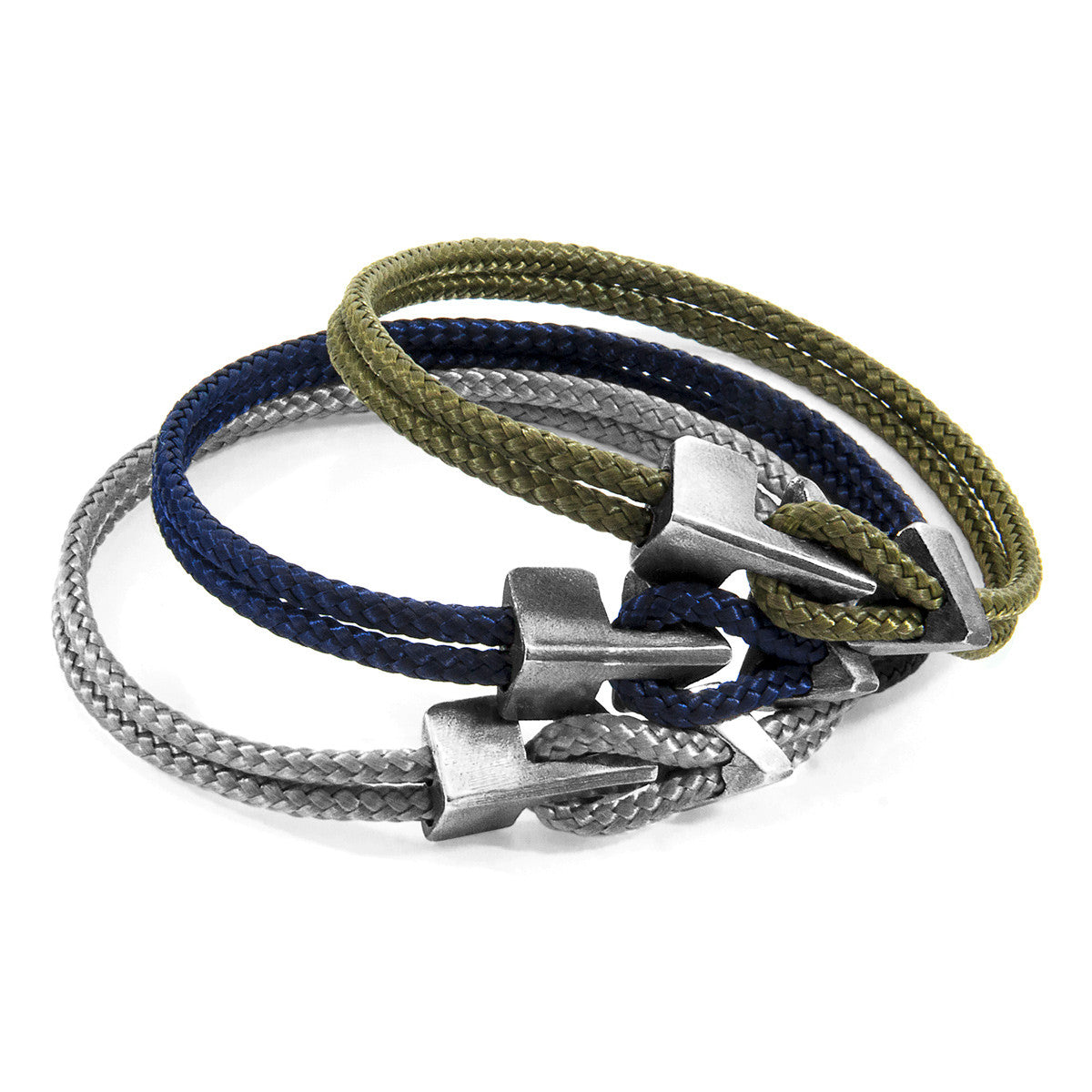 Sand Brown Brixham Silver and Rope Bracelet