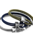 Ocean Blue Brixham Silver and Rope Bracelet