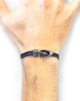 Navy Blue Brixham Silver and Rope Bracelet