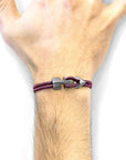 Aubergine Purple Brixham Silver and Rope Bracelet