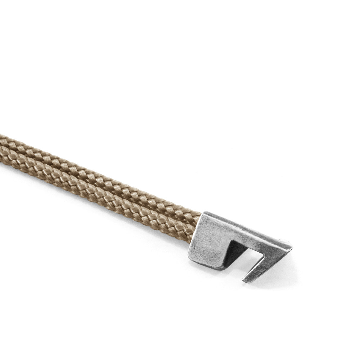 Sand Brown Brixham Silver and Rope Bracelet