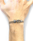 Sand Brown Brixham Silver and Rope Bracelet