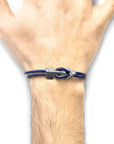 Azure Blue Brixham Silver and Round Leather Bracelet
