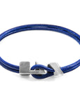 Azure Blue Brixham Silver and Round Leather Bracelet