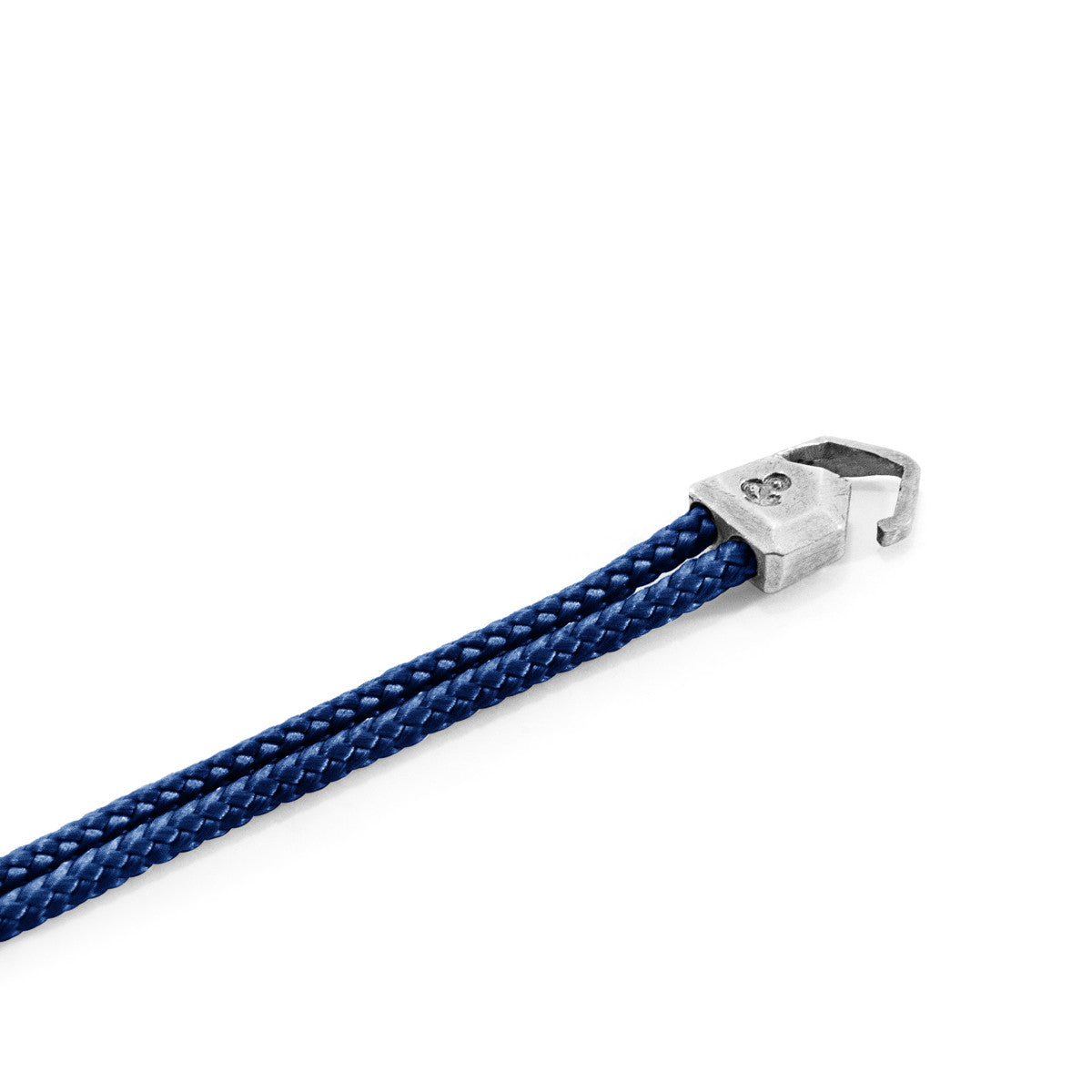 Navy Blue Cromer Silver and Rope Bracelet
