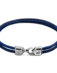 Navy Blue Cromer Silver and Rope Bracelet