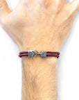 Aubergine Purple Cromer Silver and Rope Bracelet