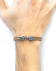 Sand Brown Cromer Silver and Rope Bracelet