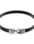 Raven Black Cromer Silver and Round Leather Bracelet