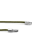 Khaki Green Talbot Silver and Rope Bracelet
