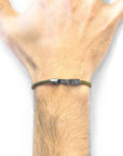 Khaki Green Talbot Silver and Rope Bracelet