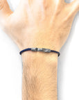 Navy Blue Talbot Silver and Rope Bracelet