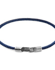 Navy Blue Talbot Silver and Rope Bracelet