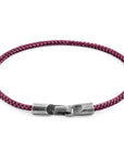 Aubergine Purple Talbot Silver and Rope Bracelet