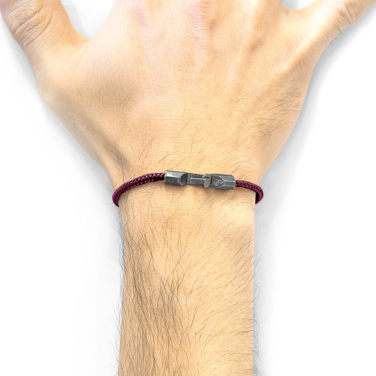 Aubergine Purple Talbot Silver and Rope Bracelet