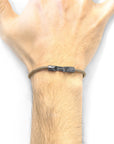 Sand Brown Talbot Silver and Rope Bracelet