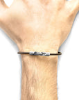 Mocha Brown Talbot Silver and Round Leather Bracelet
