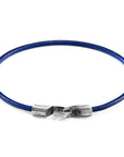 Azure Blue Talbot Silver and Round Leather Bracelet