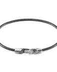 Shadow Grey Talbot Silver and Round Leather Bracelet