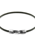 Racing Green Talbot Silver and Round Leather Bracelet