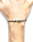 Bordeaux Red Talbot Silver and Round Leather Bracelet