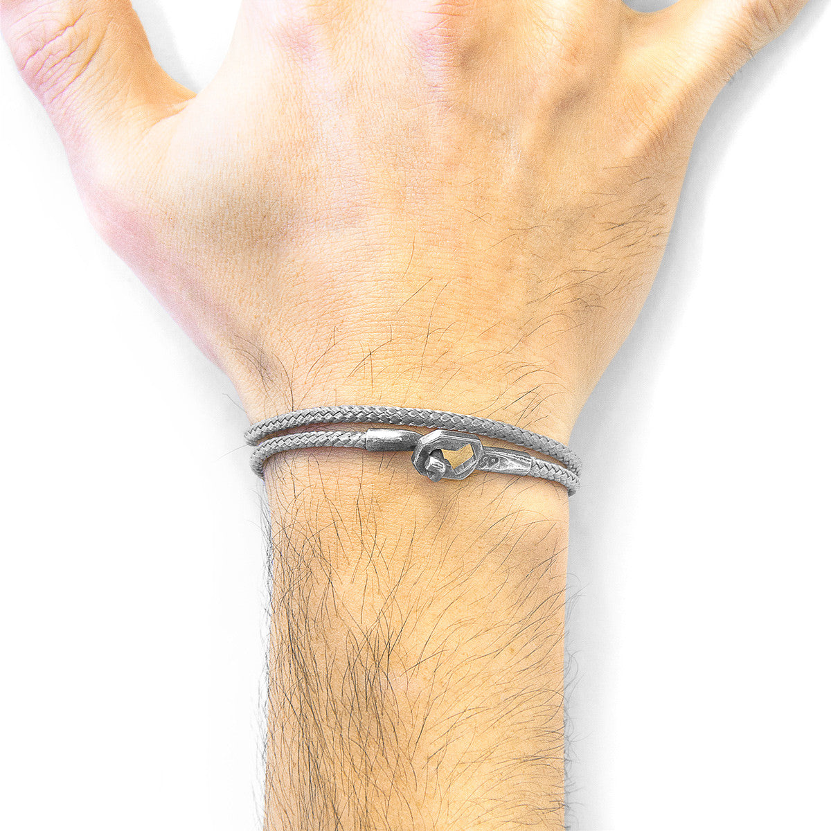 Classic Grey Tenby Silver and Rope Bracelet